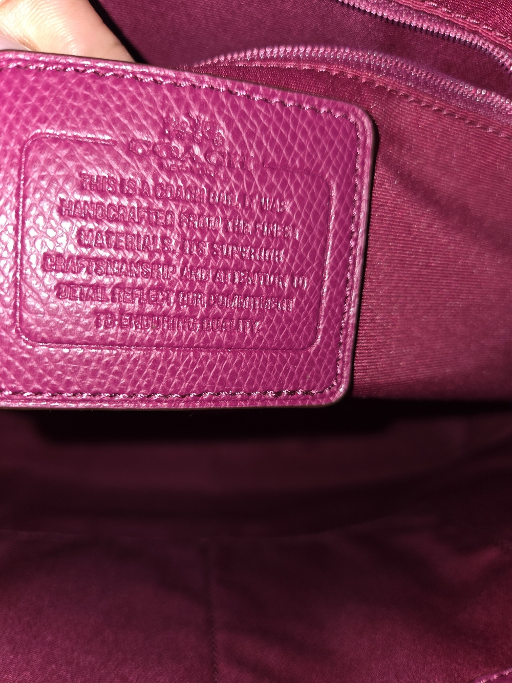 Coach Leather Magenta Tote Bag - Picture 9 of 10